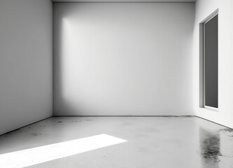 Abstract white wall with cement floor texture, generative ai