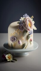 Chic and Modern Wedding Cake: Delicate and Elegant Design. Generative AI