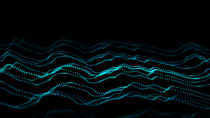Digital dynamic line texture wave. The futuristic modern wavy structure. Big data visualization. 3D rendering.