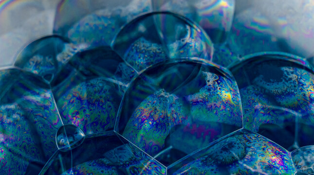 A soap bubble is an extremely thin film of soap or detergent and water enclosing air that forms a hollow sphere with an iridescent surface. Soap bubbles usually last for only a few seconds