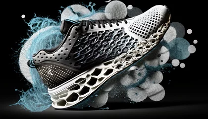 Foto op Canvas Pastel Future Run: Futuristic Designed Running Sneaker. Generative AI © Milos Stojiljkovic