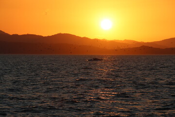 Guatemalan Sunset with boat
