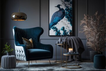 Elegant Living Room Featuring a Designer Armchair