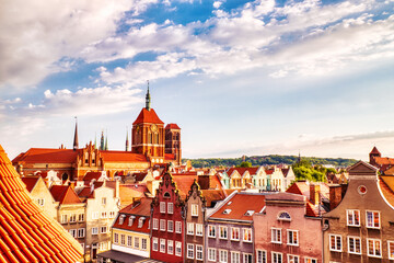Fototapeta na wymiar Gdansk Aerial View during a Sunny Day, Poland