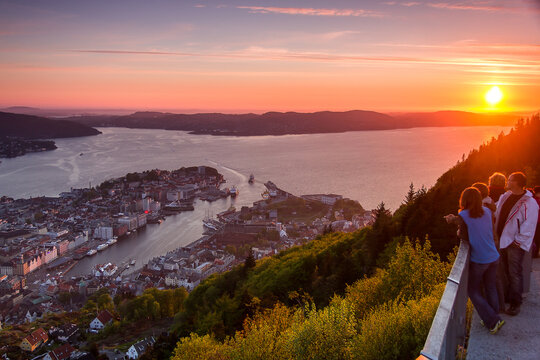 Sunset over Bergen City