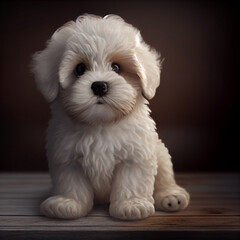 Obraz premium Puppy Bolognese - Generative AI