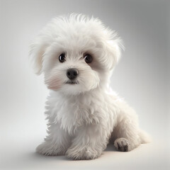 Obraz premium Puppy Bolognese - Generative AI