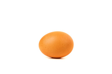 Farm fresh organic brown egg isolated over white