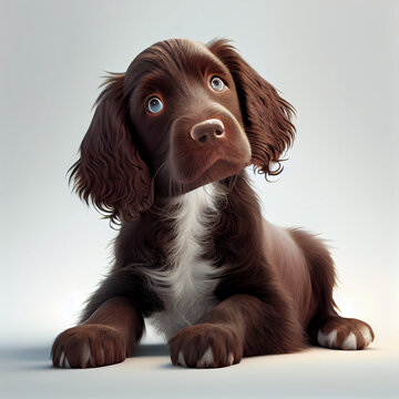 Puppy German Longhaired Pointer - Generative AI