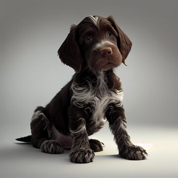 Puppy Germain Wirehaired Pointer - Generative AI