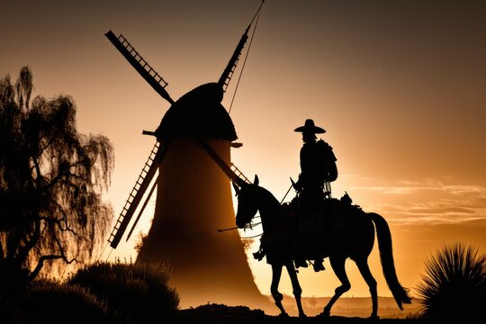 Don Quixote de la Mancha, the Knight of the Sad Countenance Generative AI