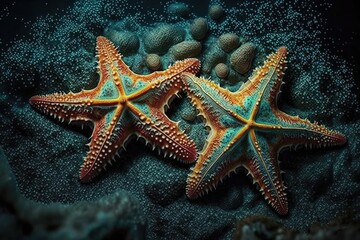 Glorious Glittering Sea Stars Generative AI	