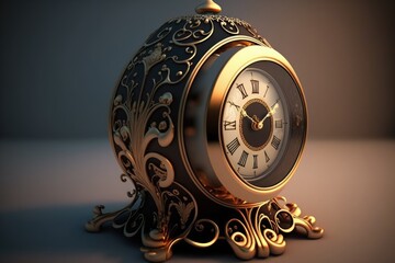 Table Clock with Contemporary Style Generative AI