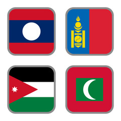 世界の国旗アイコンセット☆アジア☆