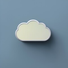 cloud icon on blue 3d rendered