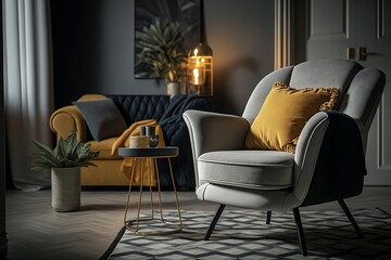 Stylish and Inviting: Upgrade Your Cozy Living Room with a Contemporary Armchair That Embodies Modern Design.