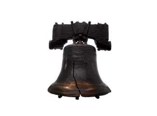 Historic Liberty Bell isolated with cut out background.