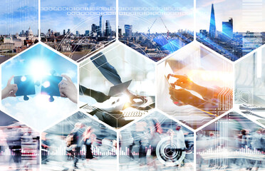 Business person working  and analysing stock market report. Financial dashboard with business intelligence key performance indicators.