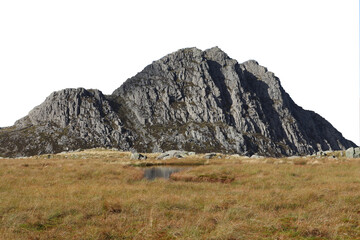 Snowdonia tryfan mountain isolated with transparent background