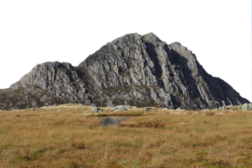 Snowdonia tryfan mountain isolated with transparent background
