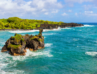 Leaping Point On Keawaiki Bay, Waianapanapa State Park, Hana, Hawaii, USA