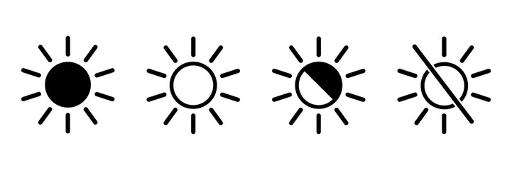 Brightness set of vector icons