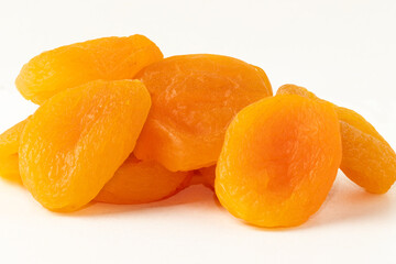 Dried apricot isolated on white background.