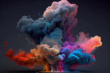 colorful smoke rising up