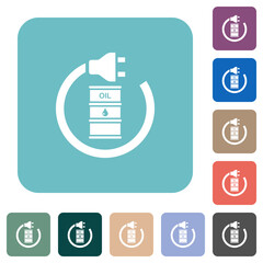 Fototapeta premium Oil energy rounded square flat icons