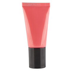 Plastic packaging for a cosmetic product, isolated on white. Folding cosmetic containers with a hinged lid. Modern set of hand care products