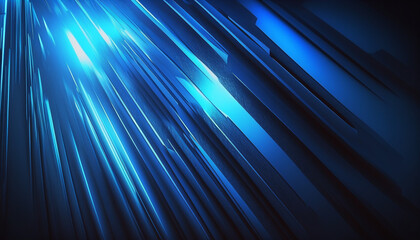 Metallic Blue lines created with generative AI technology