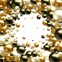 Vector golden and black shiny circles. Photoframe. eps 10