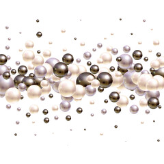 Abstract composition with 3d spheres. Pearls. eps 10