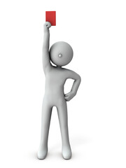 レッドカードを出して退場を命ずるキャラクター
