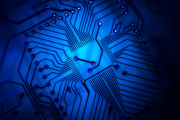  a printed circuit board in blue