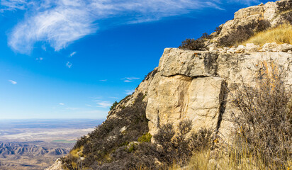 Limestone Escarpment On The Guadalupe Peak Trail, Guadalupe Mountains National Park, Texas, USA