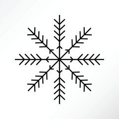 Minimalist snowflake graphic asset.