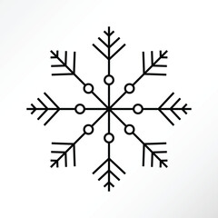 Minimalist snowflake graphic asset.