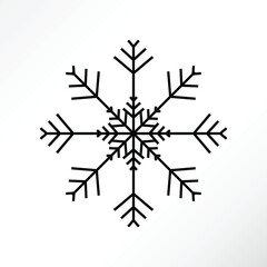 Minimalist snowflake graphic asset.