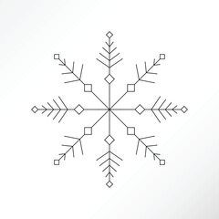 Minimalist snowflake graphic asset.