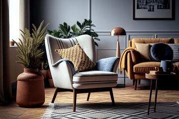 Design Armchair Adds Flair to Stylish Living Room