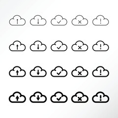 Minimalist icons of cloud.