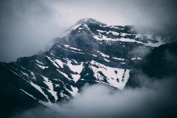 snow covered mountains