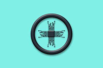 Fototapeta premium CPU Processor - Web icon illustration