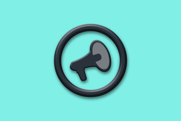Attention - Megaphone - shout out - Web icon illustration