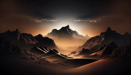 Mountain landscape colorful wallpaper generative ai