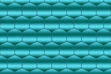 Blue Aqua hexagon pattern with steel metal shiny luxury texture material as wall decoration, wallpaper and background