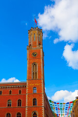 Alte Post in Hamburg Germany . Post Office with Neoclassical facade in Hamburg 