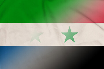 Sierra Leone and Syria official flag international contract SYR SLE