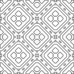 Monochrome ornamental texture with smooth linear shapes, zigzag lines, lace pattern.Abstract geometric black and white pattern for web page, textures, card, poster, fabric, textile.